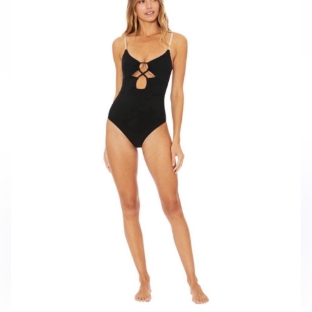 New! Beach riot Leslie one piece swimsuit black gold